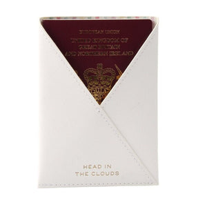 Head In The Clouds White Passport Holder - Funky Gifts NZ