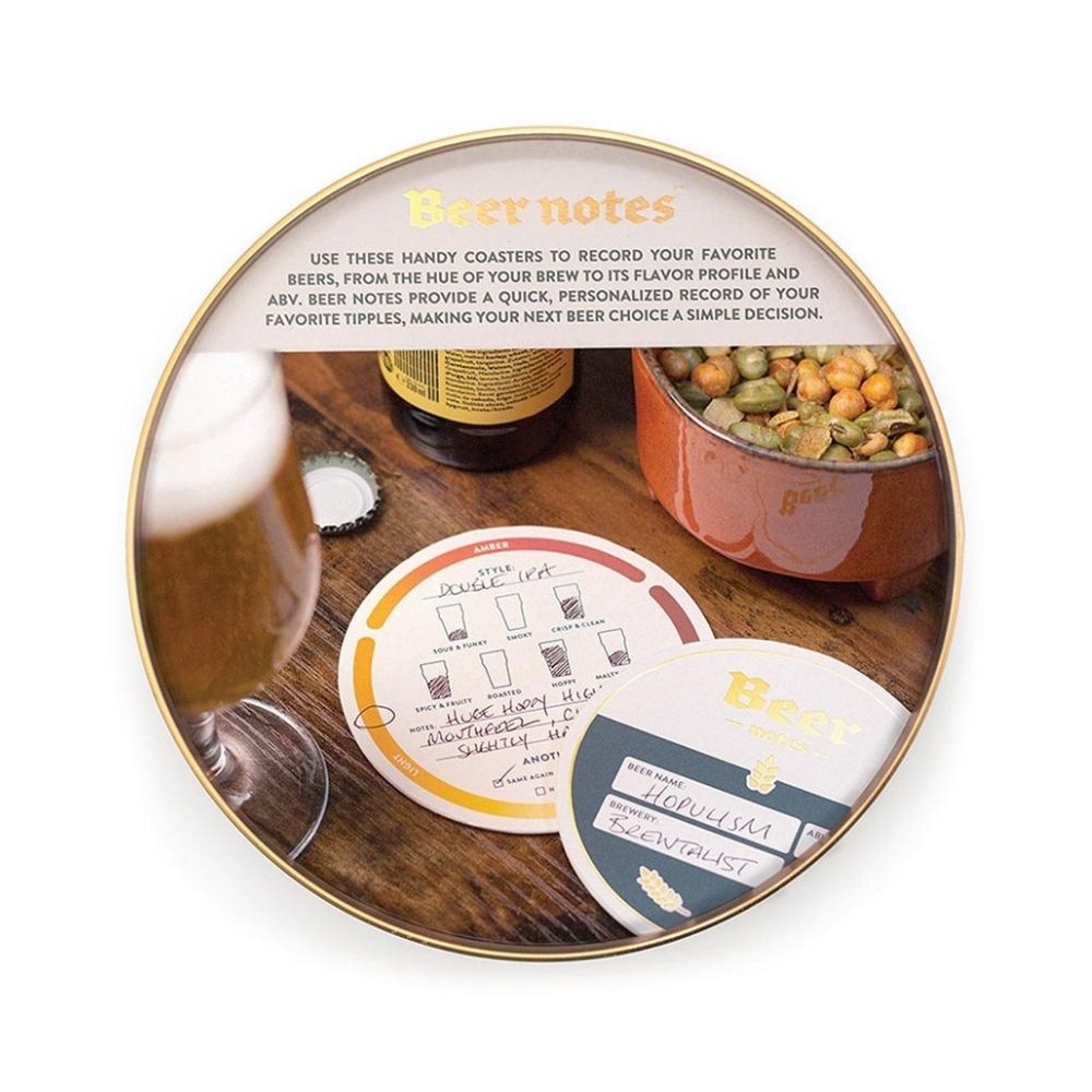 Coaster Set - Luckies Beer Notes - Funky Gifts NZ