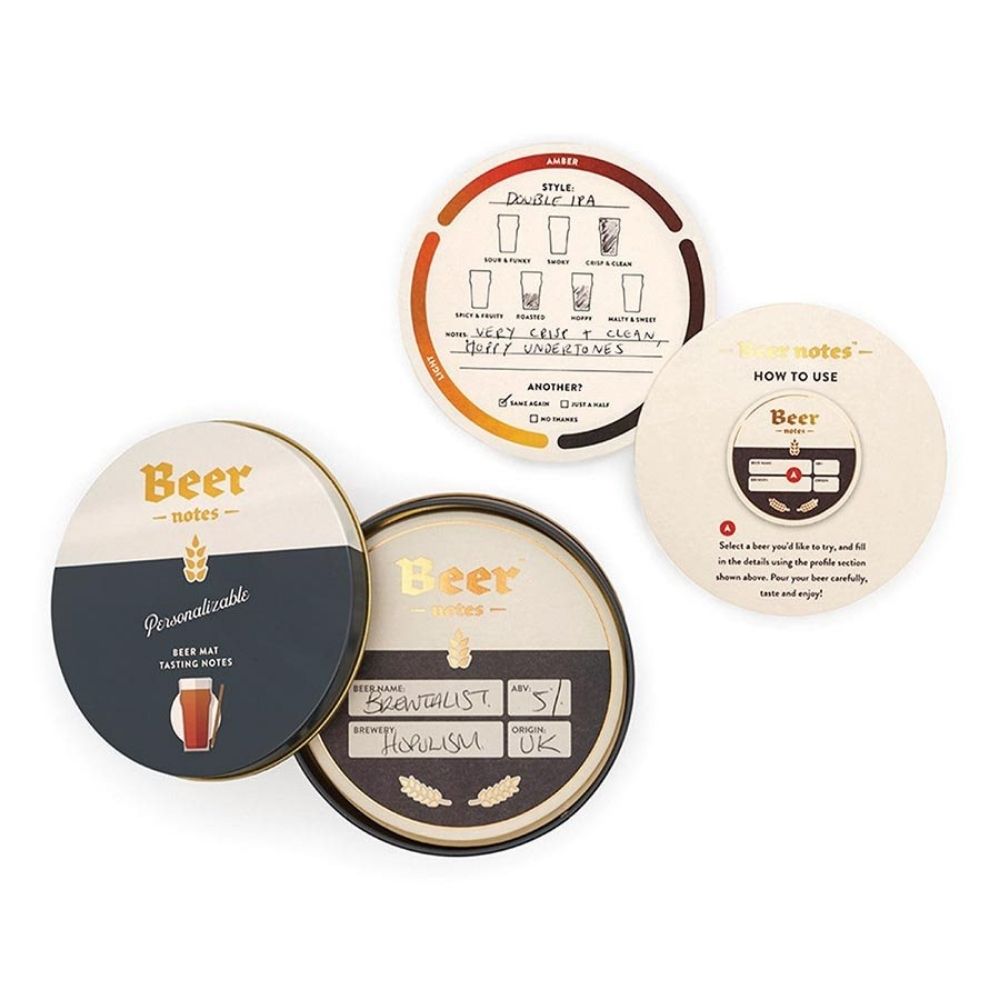 Coaster Set - Luckies Beer Notes - Funky Gifts NZ