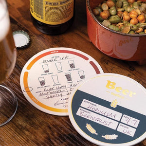Coaster Set - Luckies Beer Notes - Funky Gifts NZ