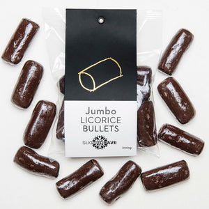 Jumbo Licorice Chocolate Bullets 200g
