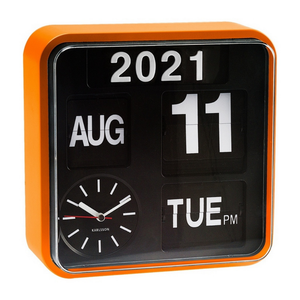 Karlsson Wall clock Mini Flip Clock Orange - Funky Gifts NZ