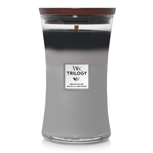 Large WoodWick Scented Soy Candle - Mountain Air Trilogy - Funky Gifts NZ