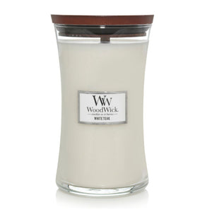 Large WoodWick Scented Soy Candle - White Teak - Funky Gifts NZ
