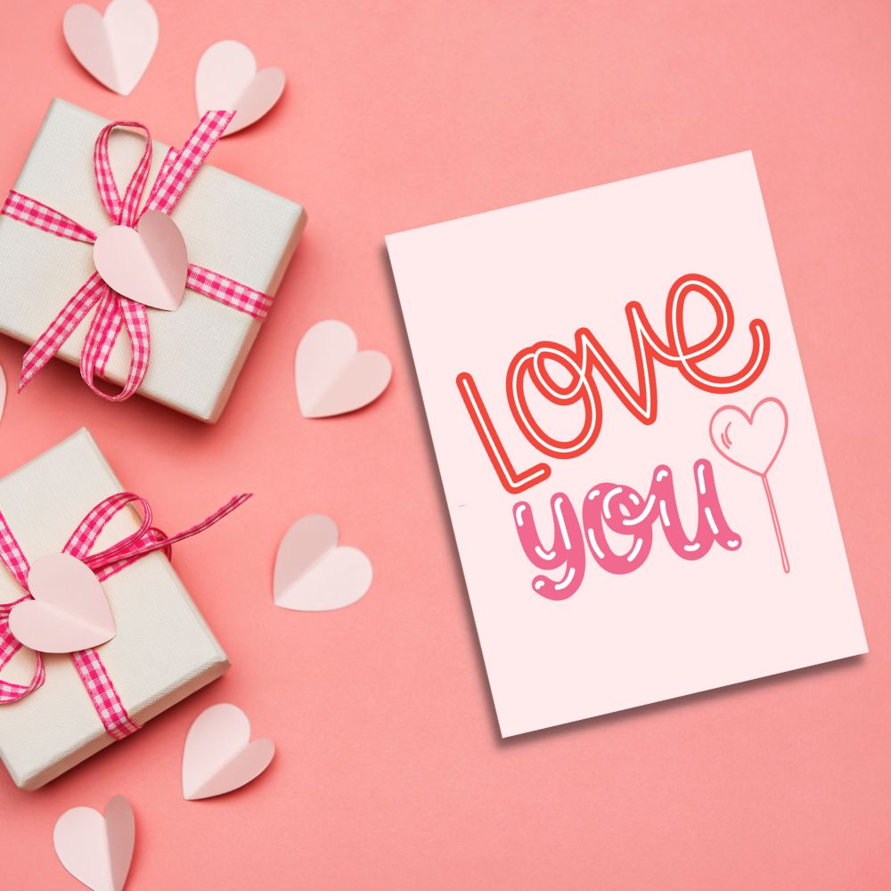 Valentine's Day Greeting Card - Love You - Funky Gifts NZ