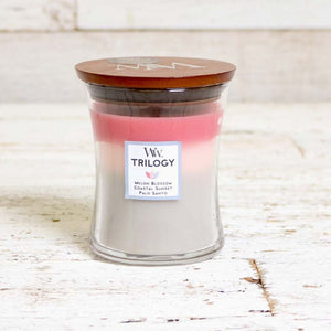 Medium Trilogy WoodWick Scented Soy Candle - Shoreline - Funky Gifts NZ