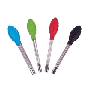 Mini Stainless Steel with Nylon Head Tongs 18cm Assorted COlours 