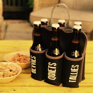 Six Pack Neoprene Beer Holder - NZ Beer Names - Funky Gifts NZ