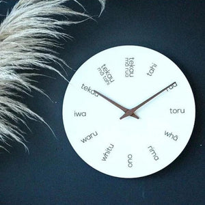 moana road te reo wooden clock light wood from funky gifts nz