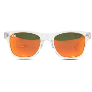 Moana Road Sunglasses - Plastic Fantastic Clear with Orange Reflect #3282 - Funky Gifts NZ