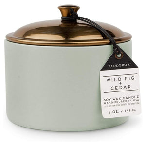 Hygge Ceramic Soy Candle - Wild Fig & Cedar - Funky Gifts NZ