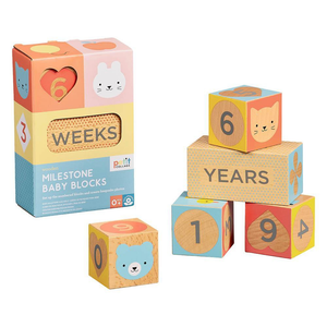 Wooden Milestone Baby Blocks - Funky Gifts NZ