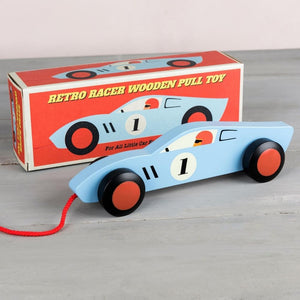 Retro Wooden Racer Pull Toy - Funky Gifts NZ
