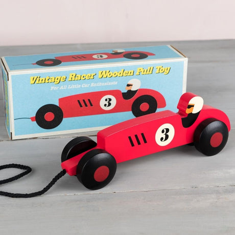 Vintage Wooden Racer Pull Toy - Funky Gifts NZ