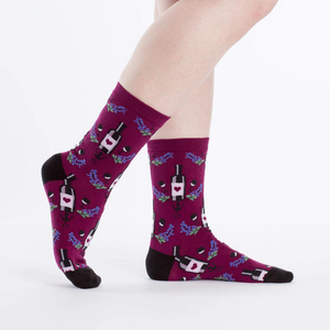 Sock It To Me - Women's Crew Socks - Wine - Funky Gifts NZ