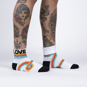 Sock It To Me Socks - Women's Turn Cuff - Groovy Love - Funky Gifts NZ