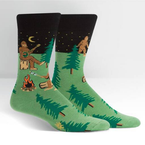 Sock It To Me Socks - Men's Crew -  Sasquatch Camp Out - Funky Gifts NZ