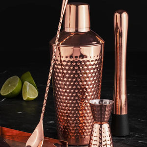 Spencer Hammered Copper 5pc Cocktail Set - Funky Gifts NZ