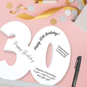 Signature Numbers - 30th Birthday - Funky Gifts NZ