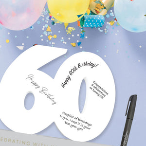 Signature Numbers - 60th Birthday - Funky Gifts NZ
