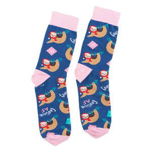 Splosh Christmas Socks - Festive AF Sloth - Funky Gifts NZ