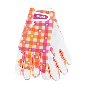 Sprout Goatskin Gloves - Daisy Gingham - Funky Gifts NZ