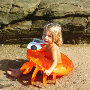 SunnyLife Kiddy Pool Ring - Sonny the Sea Creature Neon Orange - Funky Gifts NZ