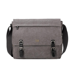 Troop London Classic Canvas Messenger Laptop Bag in Black from funky gifts nz
