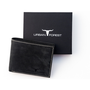 Urban Forest Leather Logan Wallet Nappa Finish in Black from Funky Gifts NZ