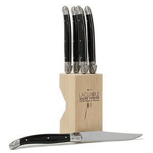 Verdier Steak Knife Block Set 6 Black - Funky Gifts NZ