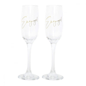 Wedding Engaged Champagne Flute Set - Funky Gifts NZ