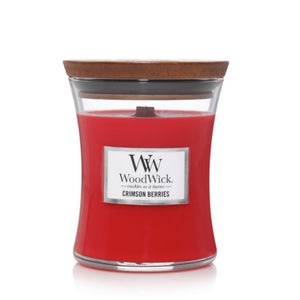 Medium WoodWick Scented Soy Candle - Crimson Berries - Funky Gifts NZ