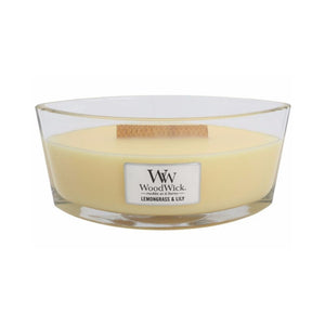 Ellipse WoodWick Scented Soy Candle - Lemongrass & Lily - Funky Gifts NZ