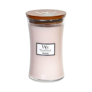 Large WoodWick Scented Soy Candle - Rosewood - Funky Gifts NZ