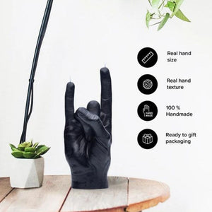 You Rock Hand Candle - Black 