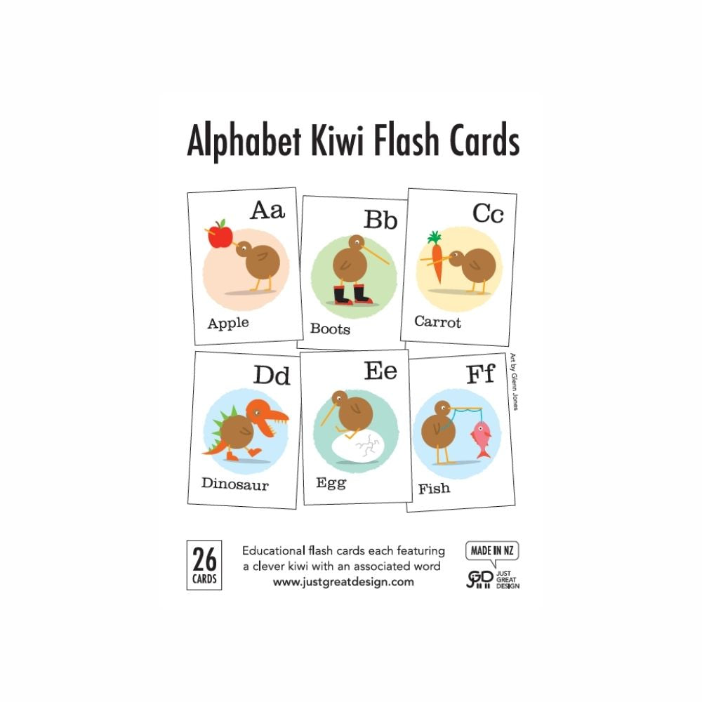 Alphabet Kiwi Flash Cards from funky gifts nz