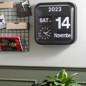 Karlsson Wall Clock Big Flip Clock - Black - Funky Gifts NZ