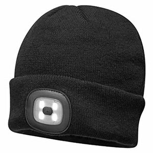 LED Beanie - Rechargeable Headlight Beanie Grey - Funky Gifts NZ