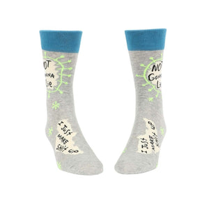 not gonna lie I just make shit up blue q mens crew socks from funky gifts nz