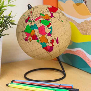 Cork World Globe (Colour-In) - Funky Gifts NZ