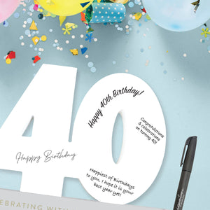 Signature Numbers - 40th Birthday - Funky Gifts NZ