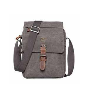 Troop London Classic Canvas Across Body Bag - Charcoal TRP0211 - Funky Gifts NZ