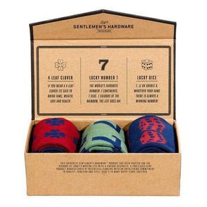 Lucky Socks - Box of 3 Pairs of Socks By Gents Hardware - Funky Gifts NZ