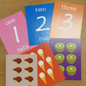Kiwiana Number Matching Cards - English & Maori - Funky Gifts NZ
