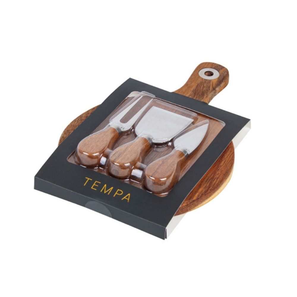 Ladelle Tempa Acacia Wood Cheese Board Set 4 piece from funky gifts nz