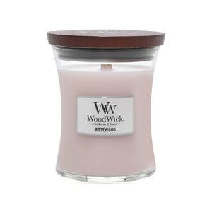 medium rosewood woodwick candle from funky gifts nz
