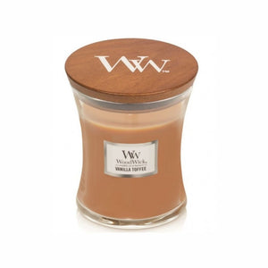 Medium Woodwick Candle Vanilla Toffee from funky gifts nz