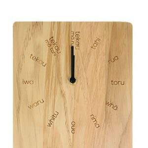 Moana Rd Wooden Te Reo & Tide Clock - Funky Gifts NZ