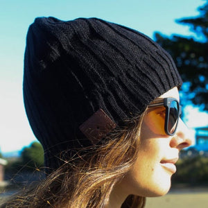 Moana Road Beanie with Built-in Wireless Headphones - Black - Funky Gifts NZ