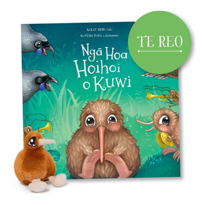 Ngā hoa hoihoi o kuwi - Kuwi's Rowdy Crowd Book (reo māori) - Funky Gifts NZ